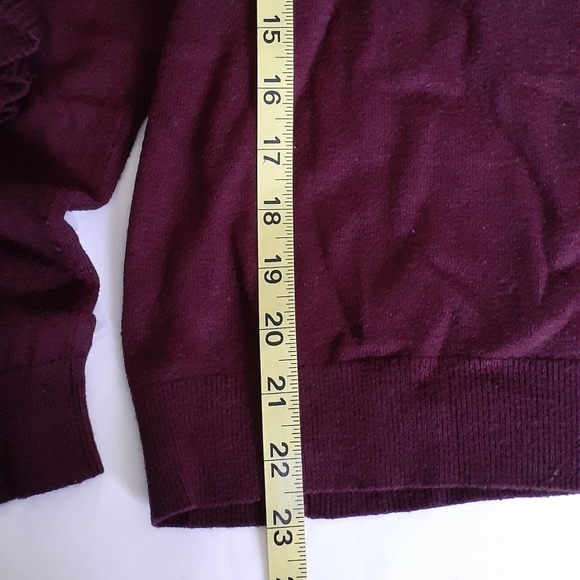 Lord & Taylor Maroon Ruffled Sweater. Size L - Picture 5 of 5